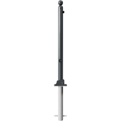 Ornamental bollard | Series 466B | � 60 mm | foldable, self-engaging lockfor casting in concrete, with hot-dip galvanized groundsocket part-no. 470.60, approx. 400 mm below ground | with triangular locking mechanism acc. with DIN 3223 | with 1 eyelet